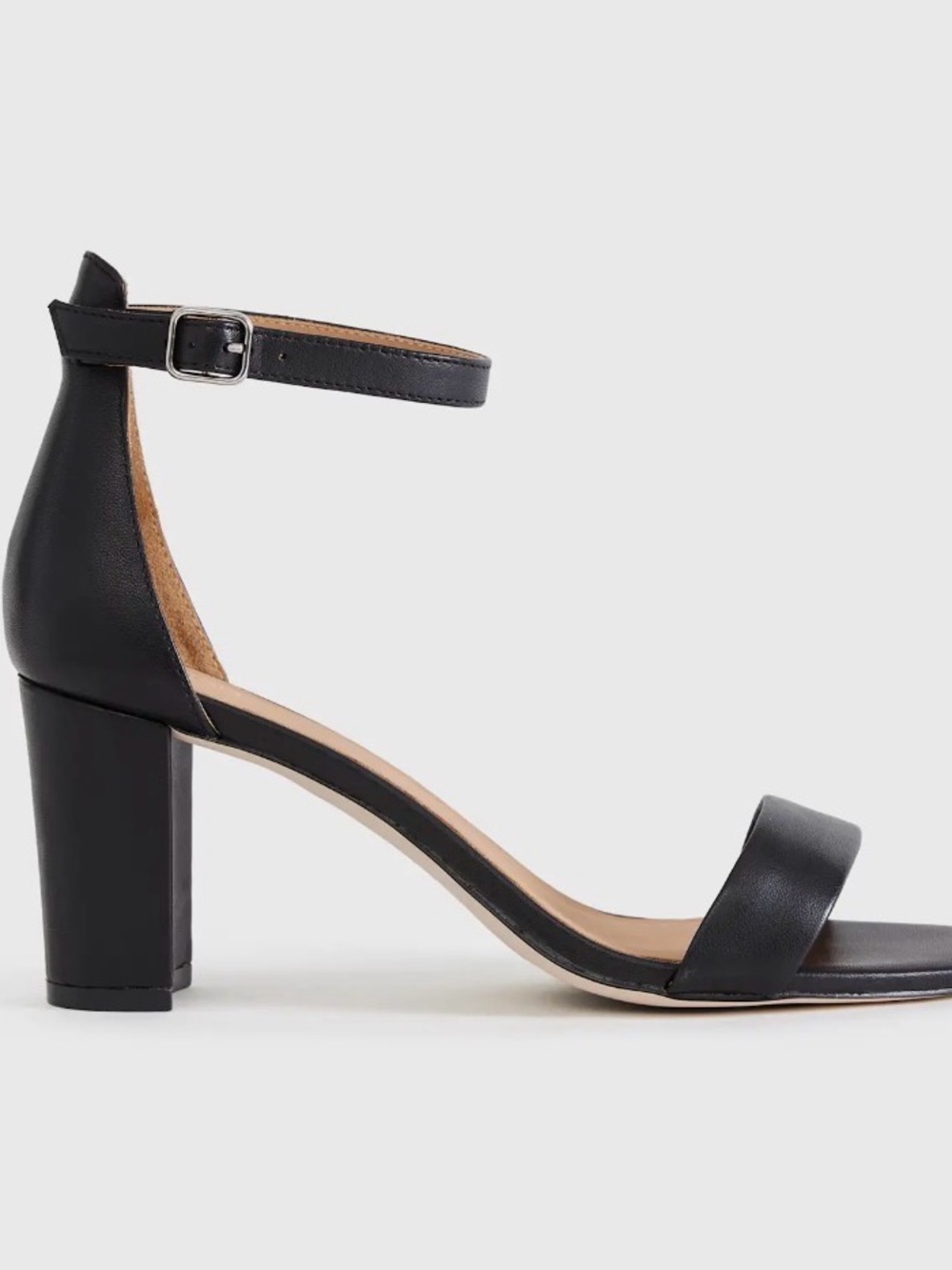 Quince Italian Leather Ankle-Strap 65mm Block Heels
